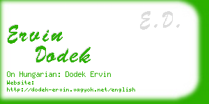 ervin dodek business card
